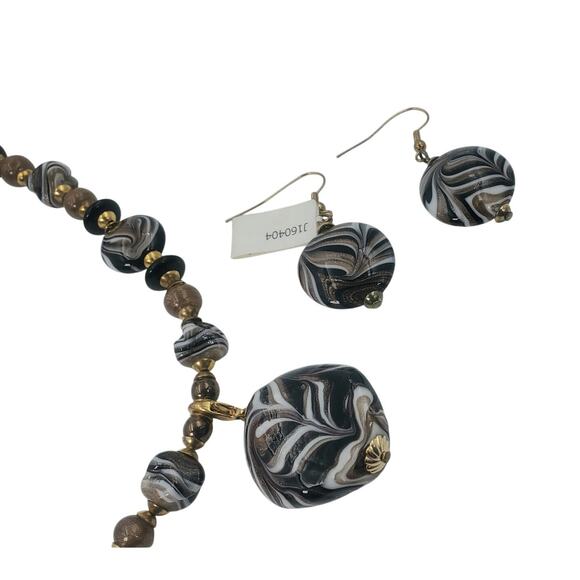 Vintage Hilary London Italian Murano Glass Convertible Necklace & Earrings Set - Picture 2 of 11